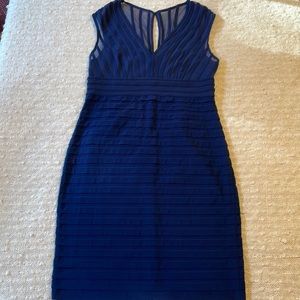 Adrianna Papell Navy Asymmetrical Dress